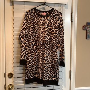 Kate Spade Velour Cheetah Print Tunic Size Medium